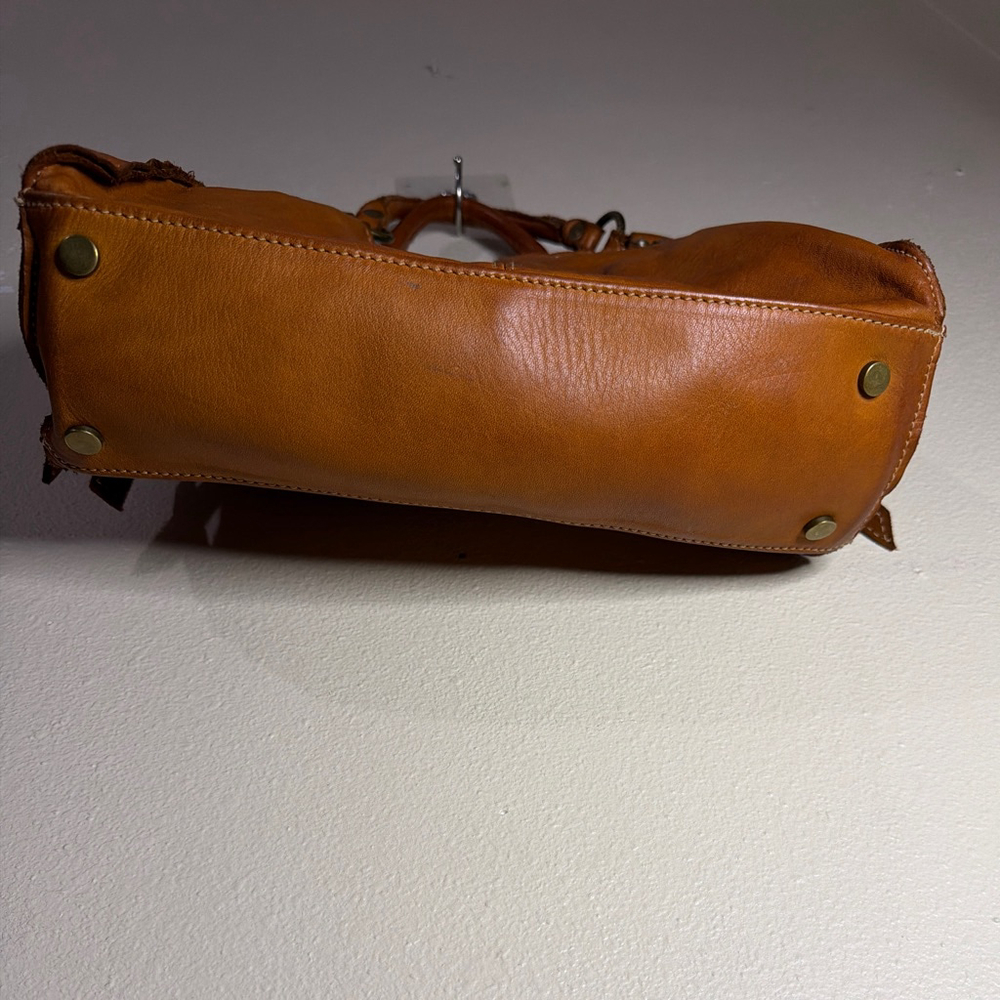 Women's Vera Pelle Brown Leather Shoulder Bag One Size - Picture 8 of 8